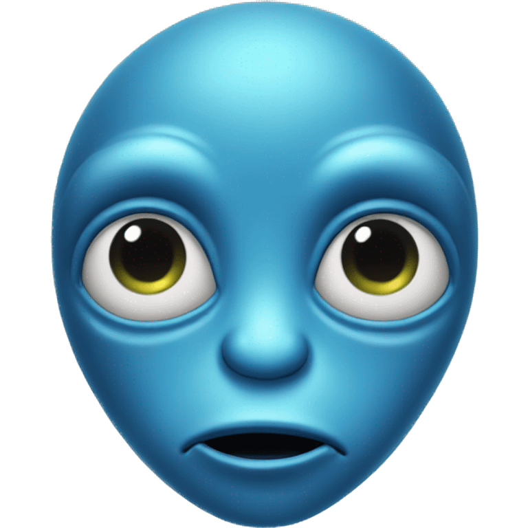 Blue alien face emoji