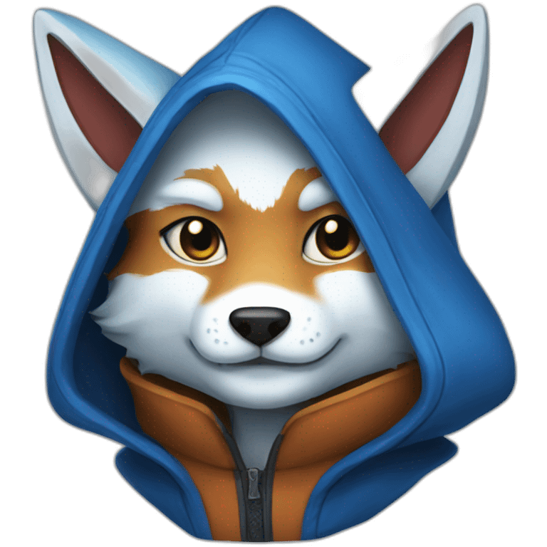 blue hood kitsune emoji