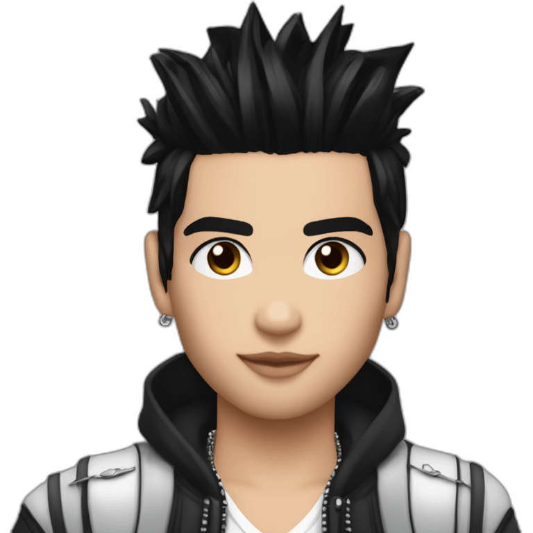 Bill Kaulitz black hair with highlights emoji