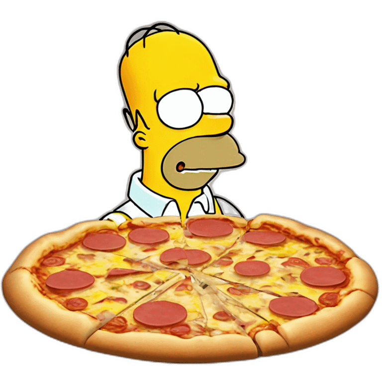 homer simpson mange une pizza emoji