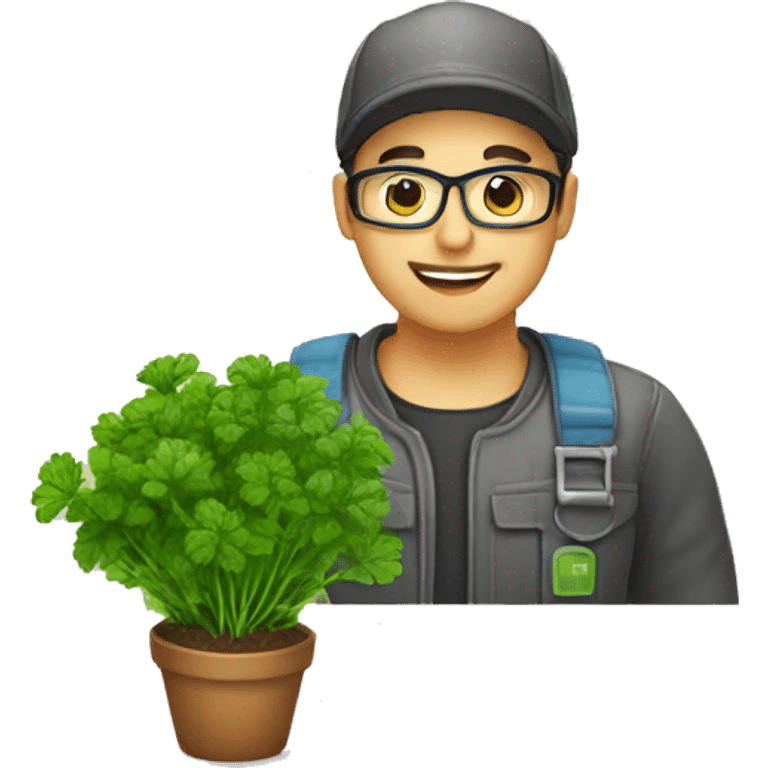 Developer with parsley plant emoji