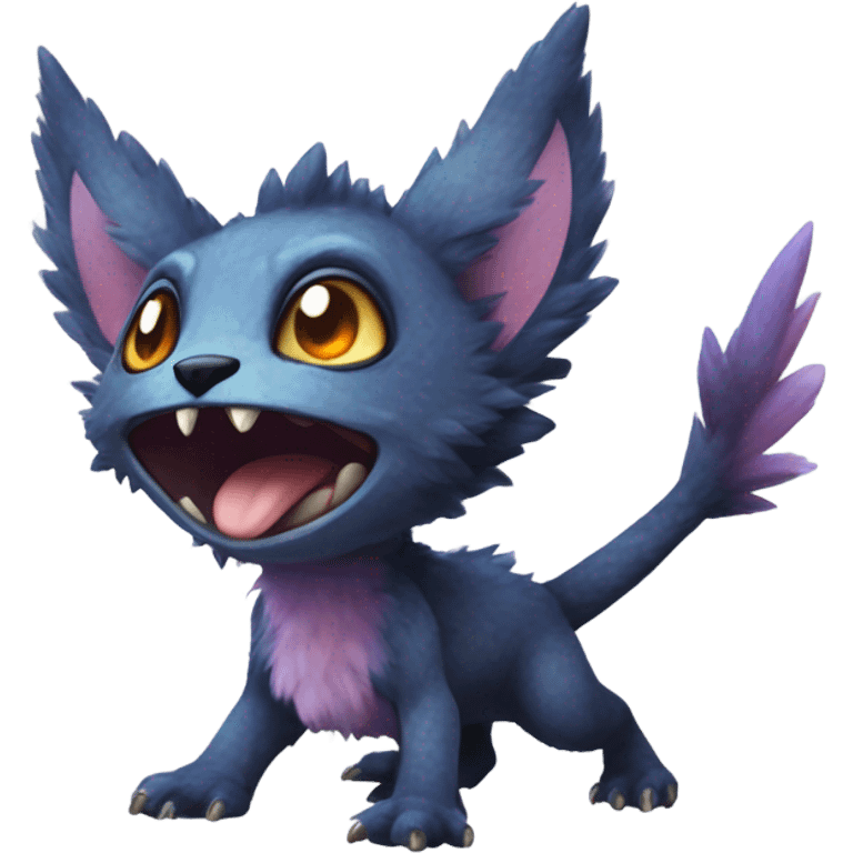 Colorful cute furry anthropomorphic painted Fakémon-Pokémon-Trico-Vernid-creature emoji