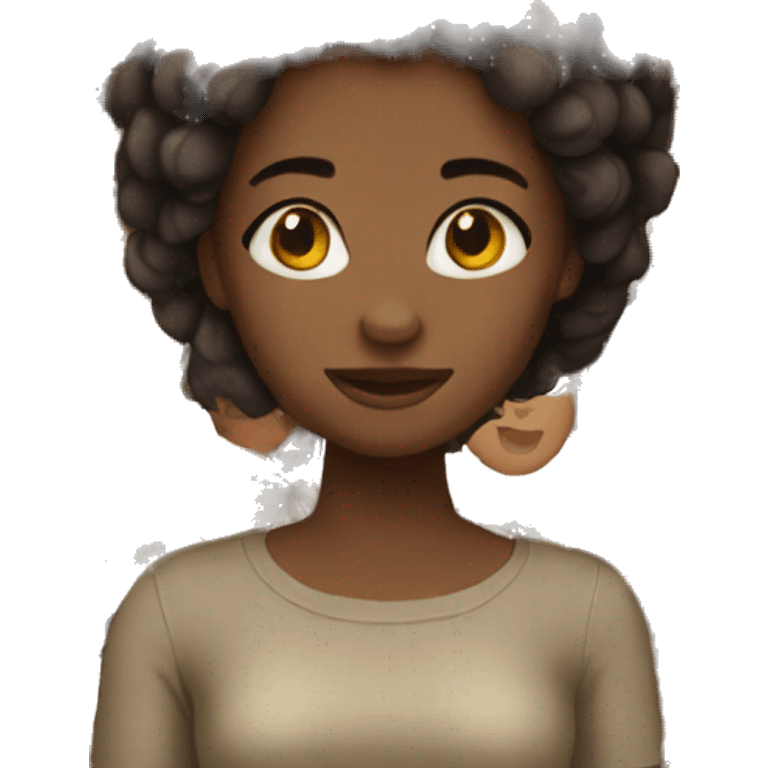 Black girl with brown hair emoji