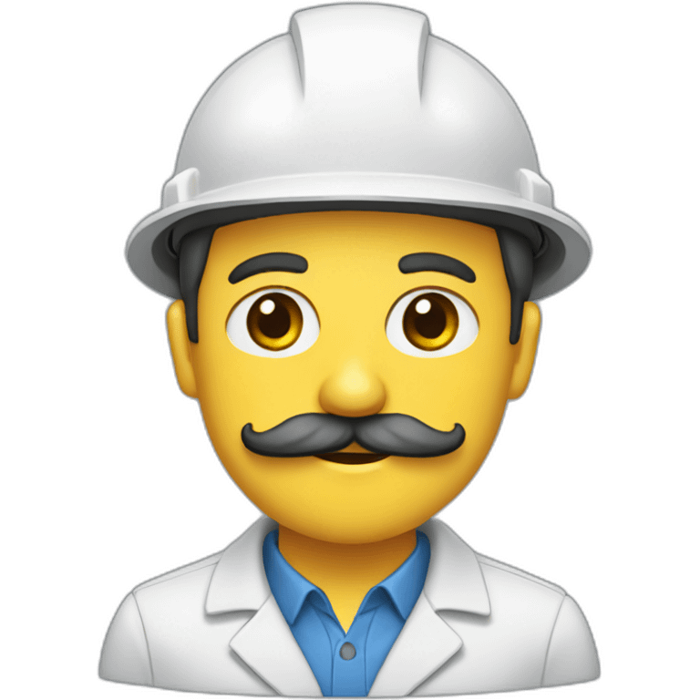 An engineer in engineers' clothing with a mustache emoji