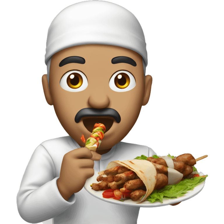 Turkish Alabin Eating Kebab emoji