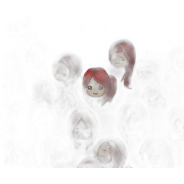 emo girl black and red hair emoji