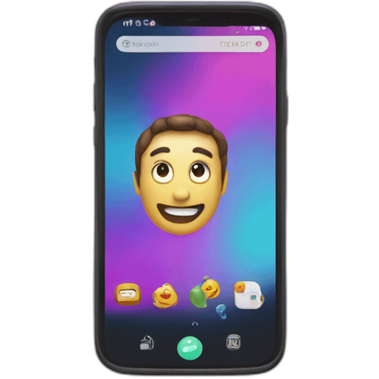 smartphone with tiktok emoji