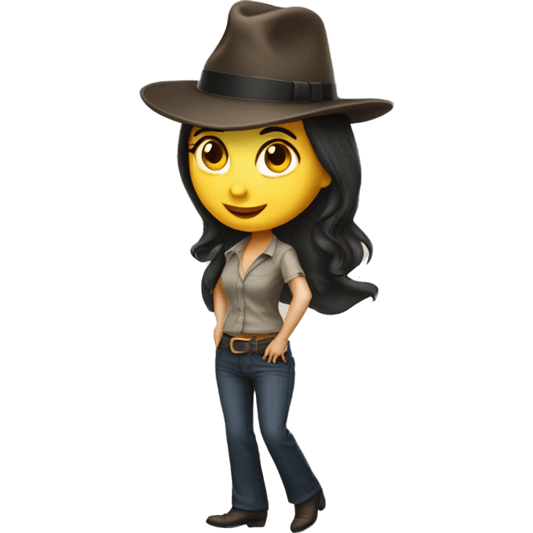 Tango dancing girl in Akubra hat emoji