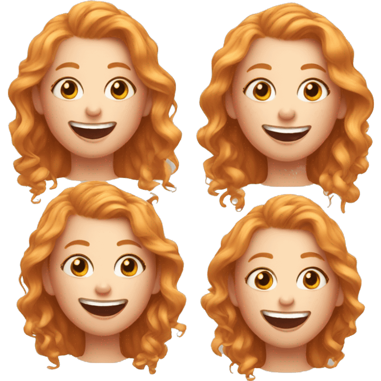 a girl with strawberry blond hair, a head shaped like a tictac, and freckles laughing uncontrolably emoji