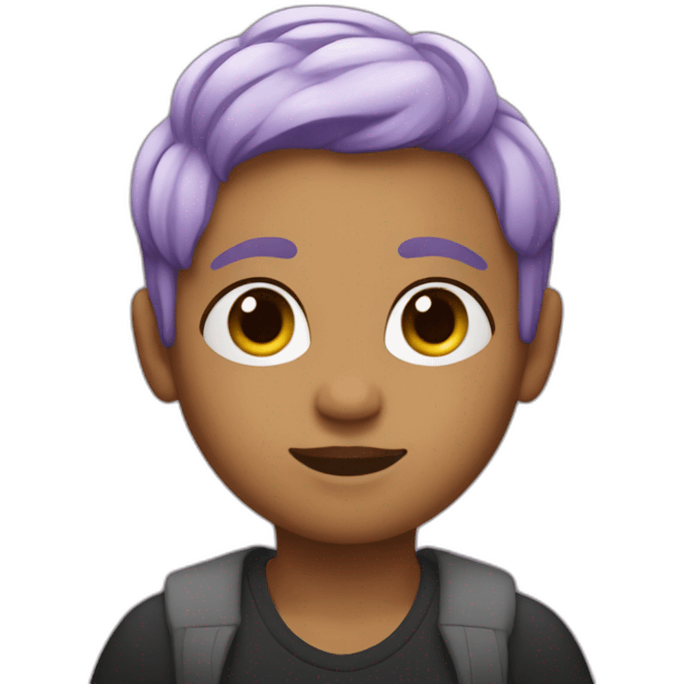 Nonbinary person, dyed short hair emoji