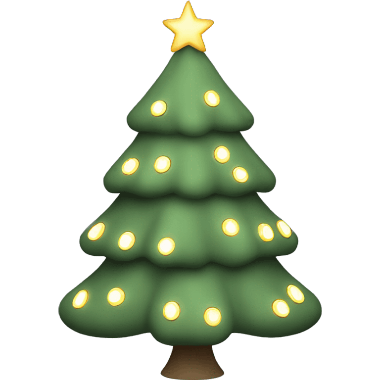 Sage green christmas tree with lights no decorations emoji