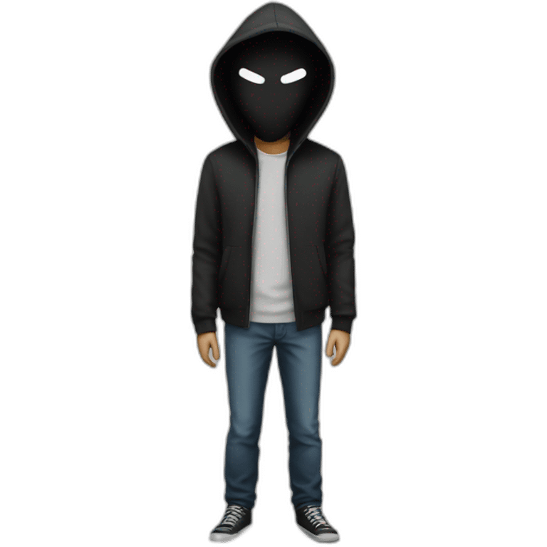 Anonymous hacker standing emoji