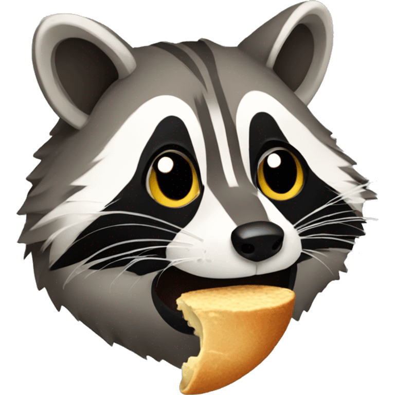 Raccoon eating emoji