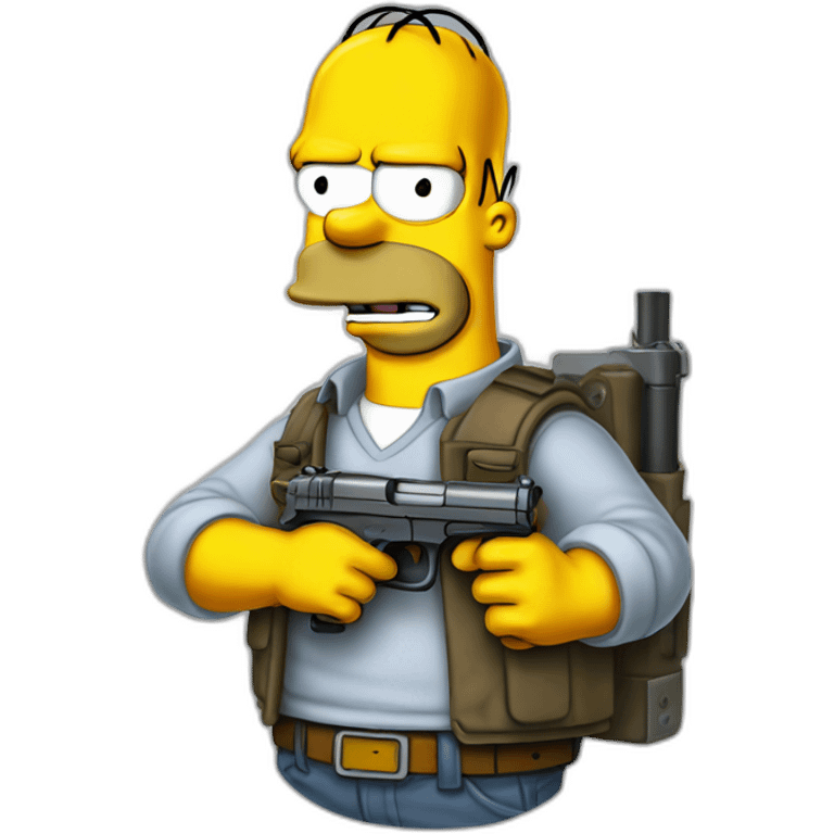 Homer simpson in pistolet emoji