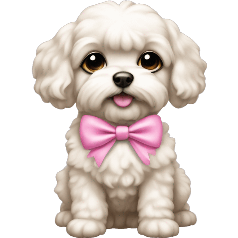 Schichon puppy pink bow emoji