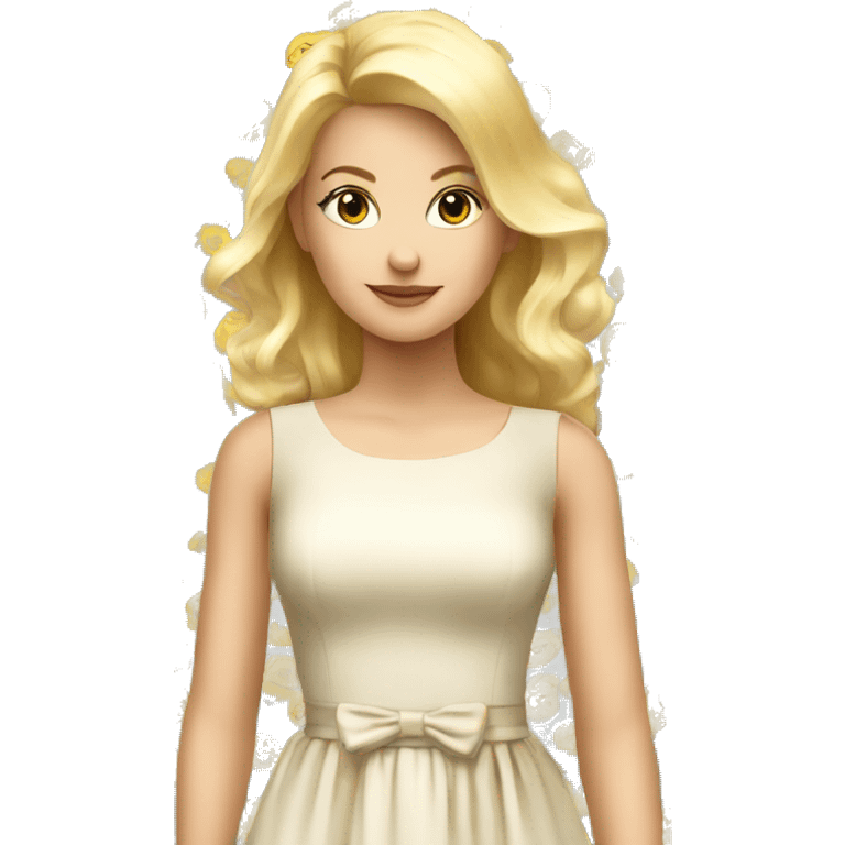 blonde  midsummergirl in elegant dress emoji