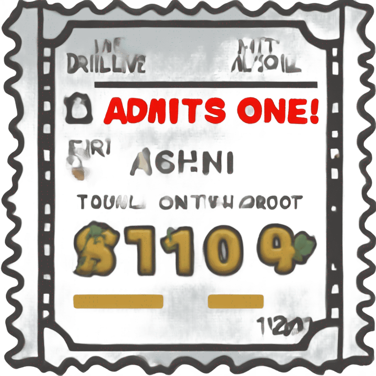 Ticket saying admit one drillville emoji