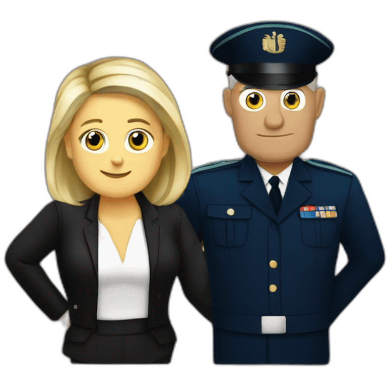 Marine le pen  avec un homme noir emoji