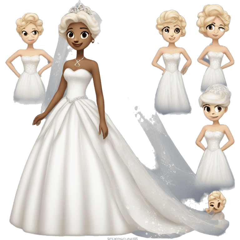 Princess and the wedding dress cartoon beautiful emoji