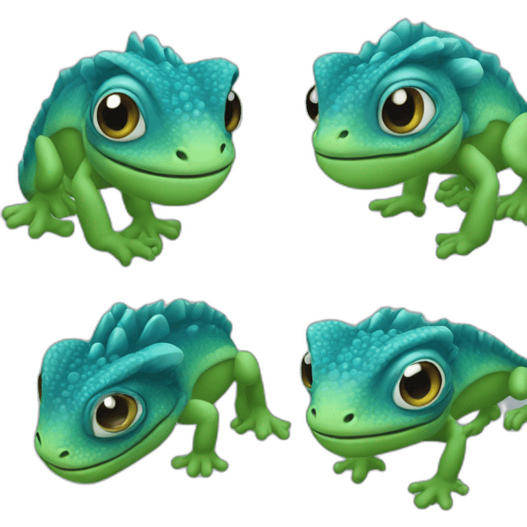 caméléon or et bleu marine emoji