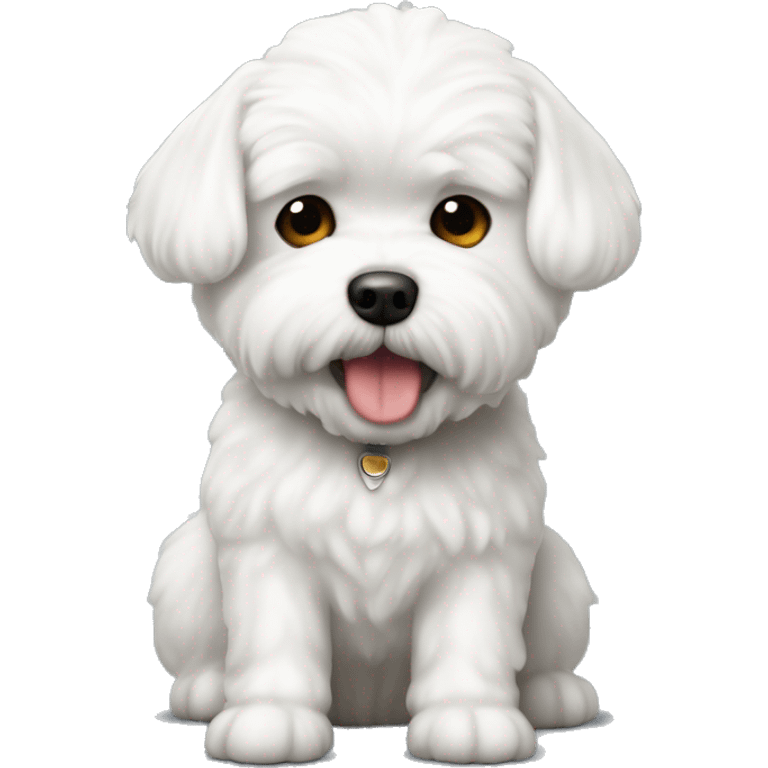 White dog bichon maltes emoji