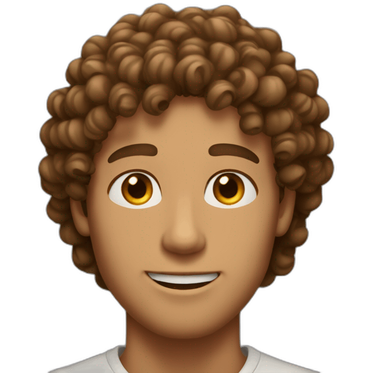 guy with curly hair and hazel eyes no beard and tan skin emoji