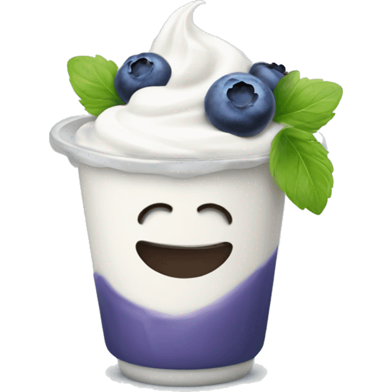 Yogurt with blueberries emoji