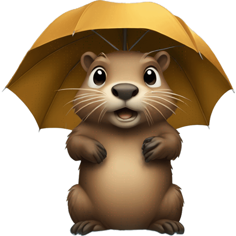 beaver under the rain emoji