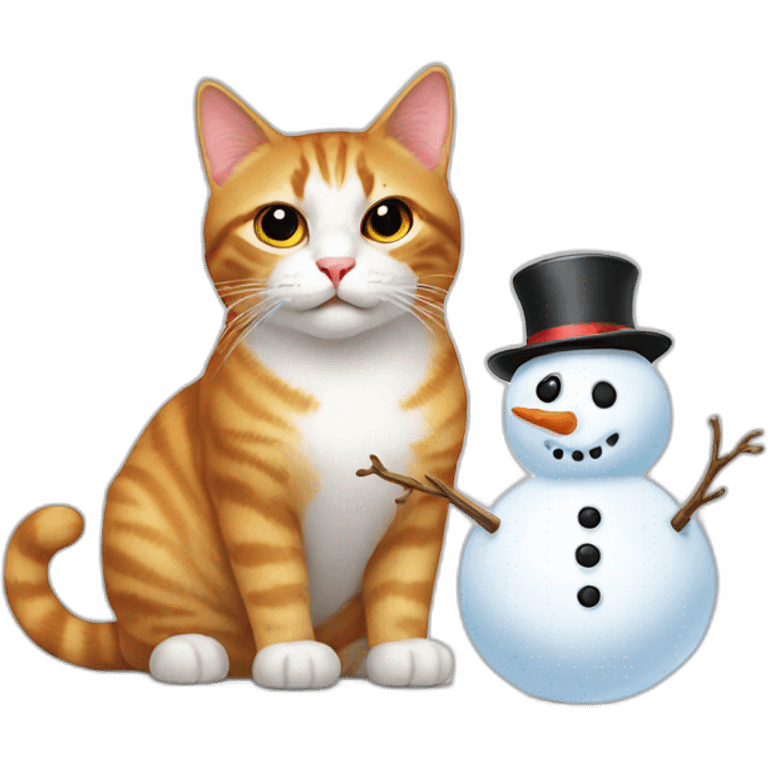 cat and snowman emoji