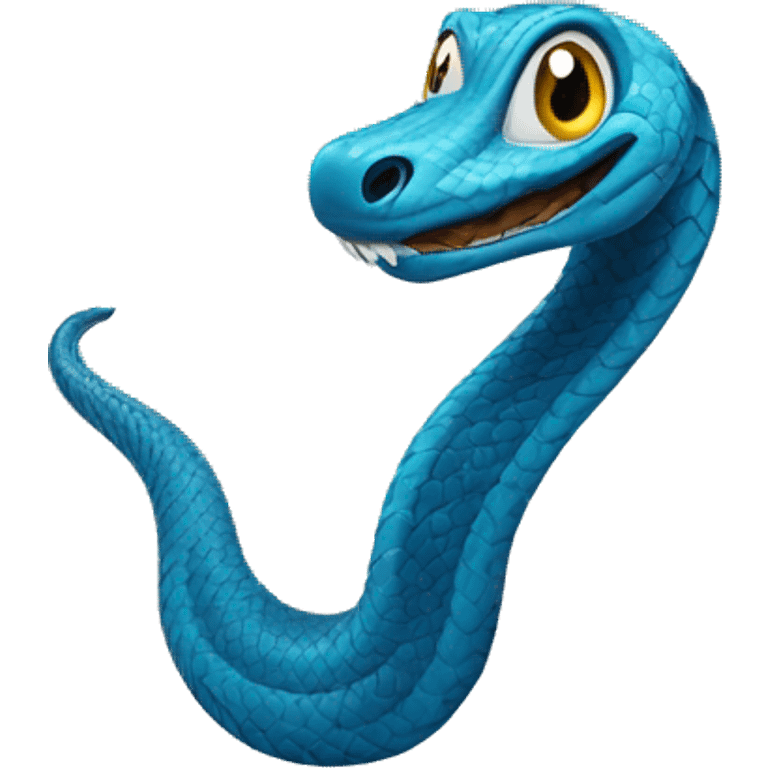 serpente blu nel bidone emoji