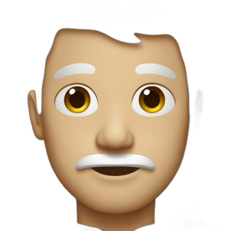 man with white liquid on face emoji