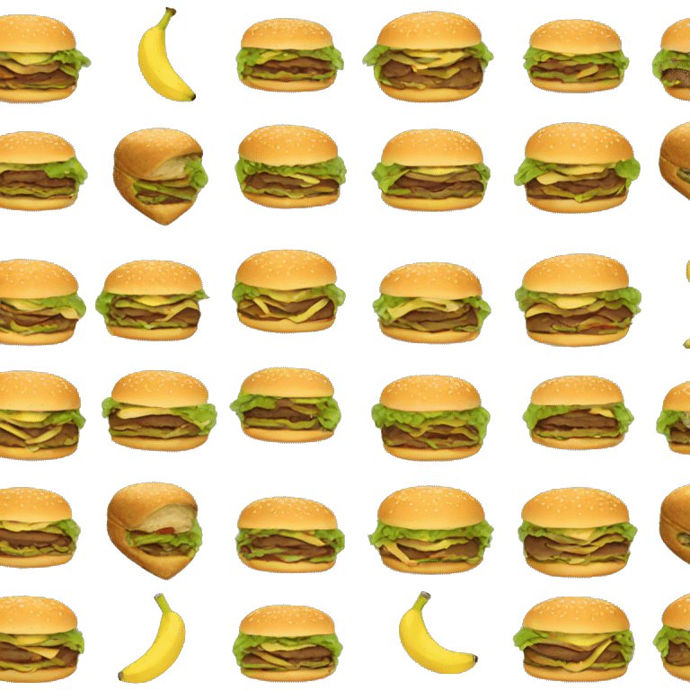 Hamburger eating a banana emoji