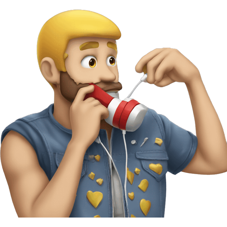 giga chad kissing phone emoji