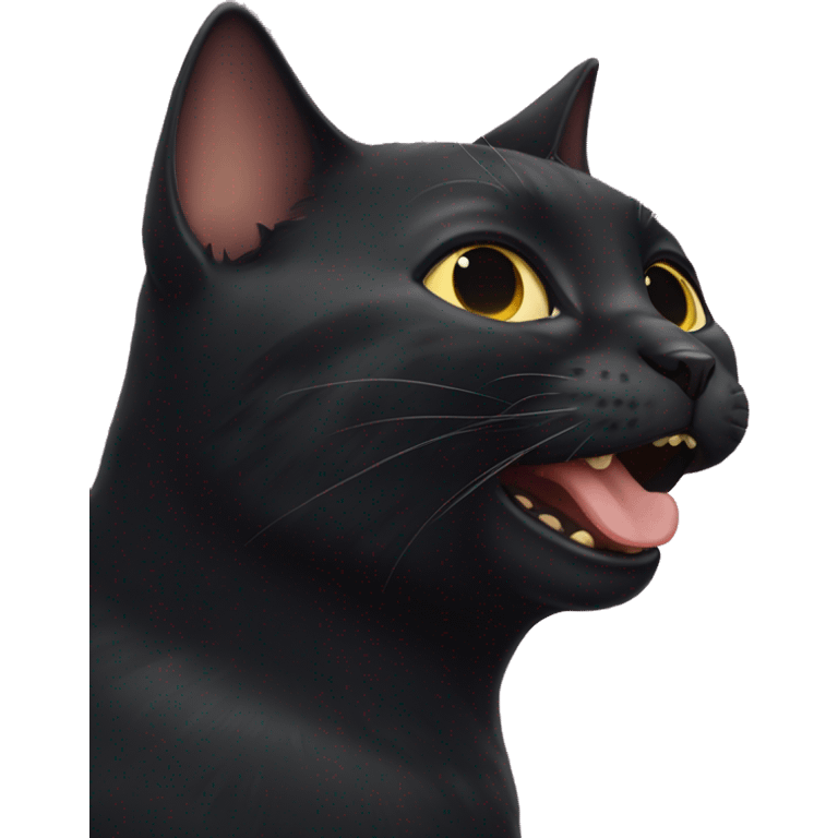 Black cat licking its paw  emoji