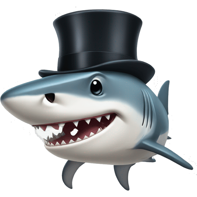 shark with mustache and monocle and top hat emoji