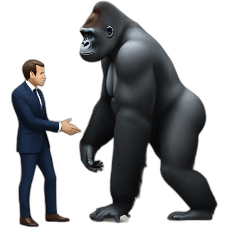 Gorilla meeting Emanuel Macron emoji