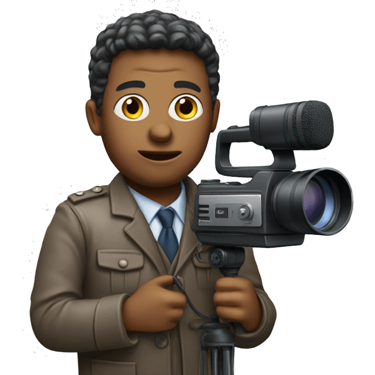 realistic journalist with camera and microphone  emoji