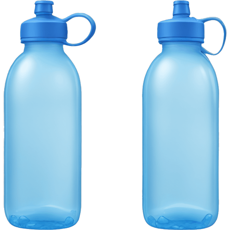 clear plastic water bottle with blue lid three quarters full of water emoji