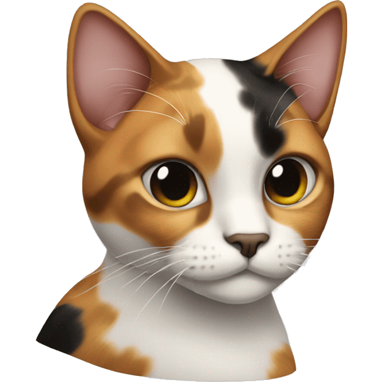 Calico cat with black spot on his face emoji