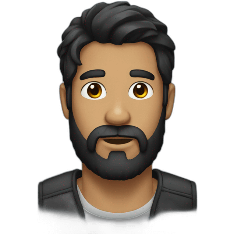 Black hair-Beard emoji