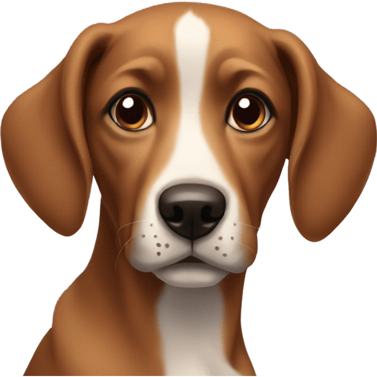 dog with brown face, brown eyes, black ears emoji