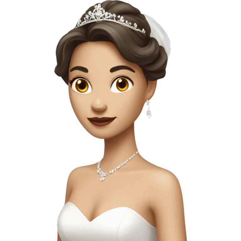 beautiful brunette princess in wedding dress emoji