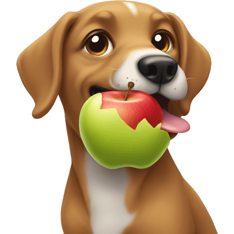 dog eat apple emoji