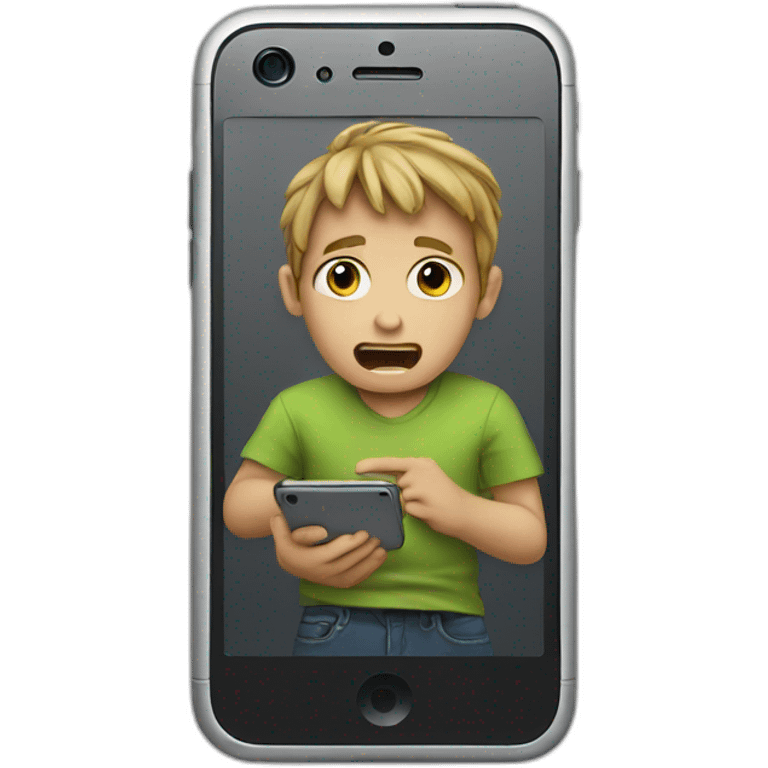 boy trapped in i-phone emoji