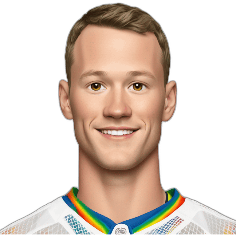 Jonathan Toews wearing rainbow lace shirt emoji