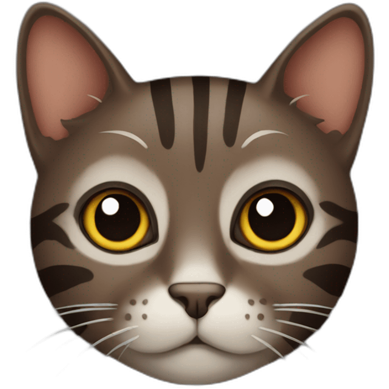 Dark Brown cat with darker stripes emoji