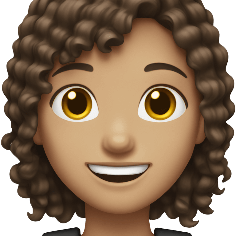 Girl with brown hair black onyx smiling and braces  emoji