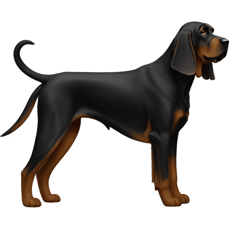 Black bloodhound standing  emoji