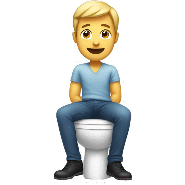 man sitting on toilet  emoji