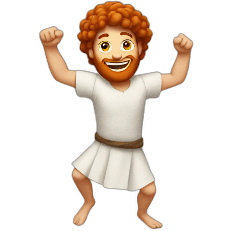 David dancing red-haired biblical emoji